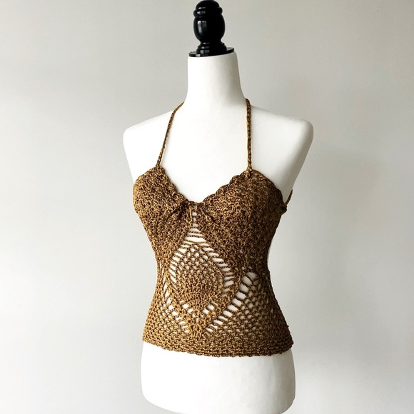 Gold Crochet Top - Picture 2 of 12